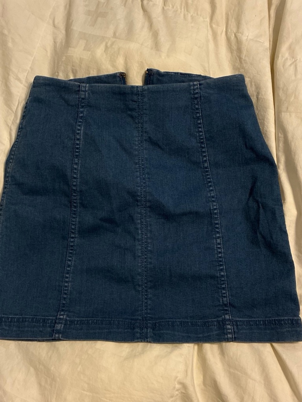 Free People Navy Panel Denim Mini Skirt